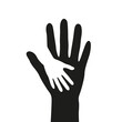 © krissikunterbunt - big and small black and white human hand isolated vector illustration EPS10
