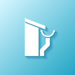 Poster - Roof and gutter service flat vector blue icon, winter concept illustration in eps 10