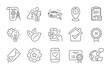 © blankstock - Timer, Accounting checklist and Certificate line icons set. E-mail, Reject medal and Love chat signs. Organic product, 24h service and Search car symbols. Line icons set. Vector