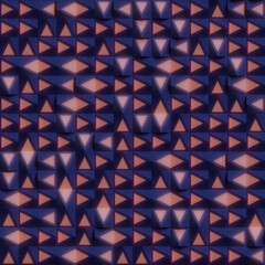 Aufkleber - Geometric pattern of randomly spaced triangles on dark blue. Digital illustration. Trendy design element. 3d rendering