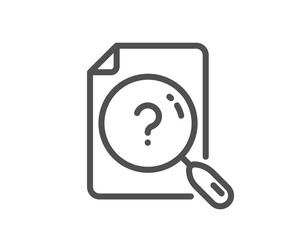 Poster - search document line icon. help book sign. instruction manual symbol. quality design element. linear