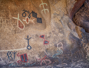 Petroglyphs along the Barker Dam trail in Joshua Tree National Park.