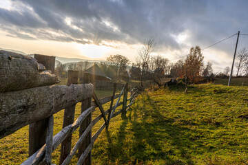 Wall Mural - picturesque view of the mountains of Romania fall