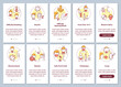 © IMG visuals icons - Sore throat complications onboarding mobile app page screen with concepts set. Infectious illness causes walkthrough 5 steps graphic instructions. UI vector template with RGB color illustrations