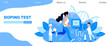 © passionart - Doping test, sports nutrition, anabolic steroids concept vector. Sports medicine vector concept for landing page. Sports medical services.