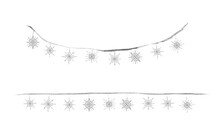 Watercolor Paint Snowflakes Christmas Decoration Lights Silver Metallic Elegant Handmade Painting Bush