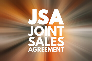 Poster - jsa - joint sales agreement acronym, business concept background