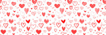 Holiday Background With Abstract Hearts. Seamless Light Pattern. Valentine's Day