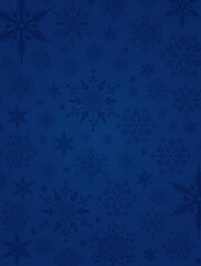 Wall Mural - Blue Christmas winter greeting card banner background with snowflakes