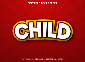 Poster - child text effect template design with cartoon font style use for brand and business logo