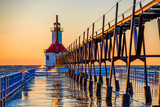 Fototapeta  - St Joseph Michigan lighthouse