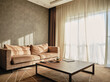 © Zeljko Dangubic/Westend61 - Wooden coffee table with empty sofa in luxury hotel room