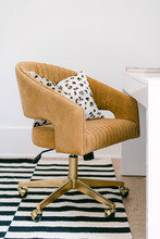 Gold Chair In Home Office Work Space