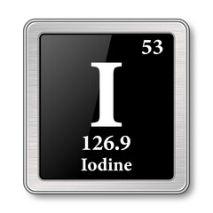 Sticker - The periodic table element Iodine. Vector illustration