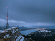 © plpictures by Paedii Luchs/Stocksy - Mobile antenna on mountain peak in the swiss alps