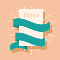 ribbon wrapped banner decoration ornament icon design