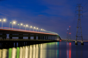 Wall Mural - The San Mateo-Hayward Bridge and Electricity Towers