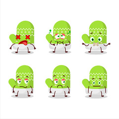 Sticker - New green gloves cartoon character with nope expression