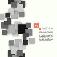 Poster - 3d web banner with connect square with shadow on white background. Banner, brochure & cover design template