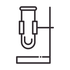 Poster - biology test tube in stand science element line icon style