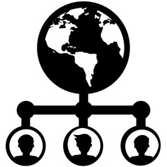Wall Mural - icon of global networking in flat design