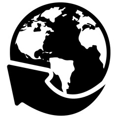 Wall Mural - icon of global networking in flat design