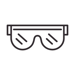 Sticker - biology goggles protection science element line icon style