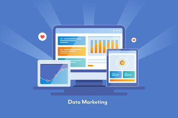 Wall Mural - data marketing - chart, graph, diagram, statistics, information, business, marketing, financial repo