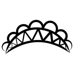 Sticker - Crown Ornament Vector 