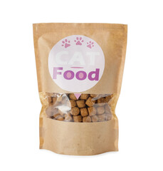 Wall Mural - Tasty pet food on white background