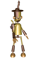 Wall Mural - 3d render of a toon tin man