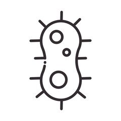 Poster - biology bacteria science element line icon style