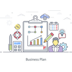 Sticker - Business Plan Illustration 