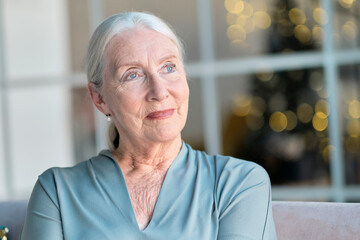 smiling senior woman. close up facial portrait of a beautiful senior woman with a warm friendly smil