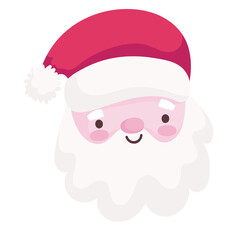 Poster - merry christmas cute santa claus face decoration celebration icon design