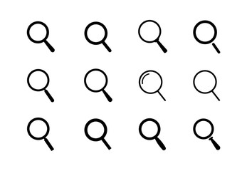 Poster - Magnifying glass icons set. Vector loupes for use in ui and web design.