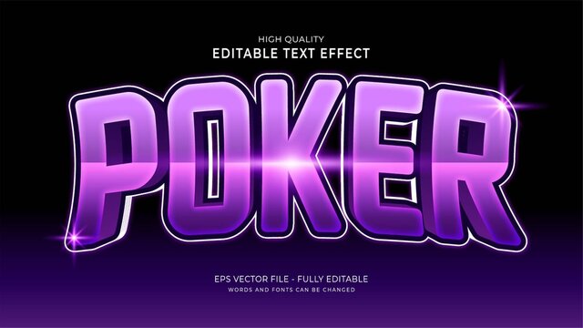editable 3d poker text style effect