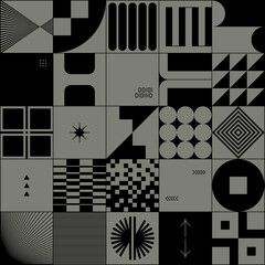 Poster - duotone abstract vector pattern design
