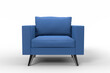 © boule1301 - Blue armchair with pillows on studio white background.