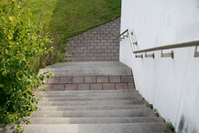 High-angle Shot Of An Outdoor Descending Staircase