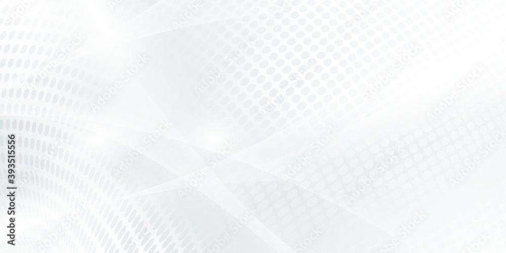 Abstract grey white background poster with dynamic waves. technology ...