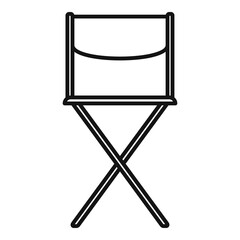 Poster - Folding fishing chair icon. Outline folding fishing chair vector icon for web design isolated on white background