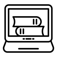Poster - Ebook online stack icon. Outline ebook online stack vector icon for web design isolated on white background