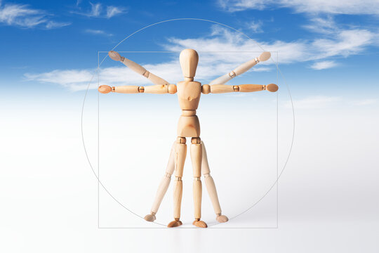 Gliederfigur als Vitruvianischer Mensch