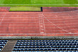 athletic stadium without spectators during a football match at the time of the coronavirus