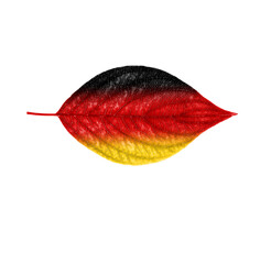 Poster - German flag on a leaf isolated on a white background