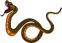 Viper Snake. Colorful Tattoo Design
