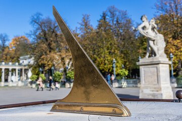 Poster - Sun dial on a square in front of Palace on the Isle in Lazienki - Royal Baths Park in Warsaw, capital city of Poland