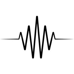 Poster - Activity splash icon wave logo, vector heartbeat heart rate icon, audio sound radio wave amplitude spikes
