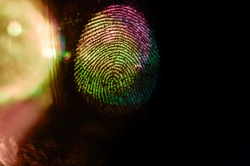 Fototapete - Close up beautiful abstract coloful fingerprint on  background texture for design. Macro photography view.